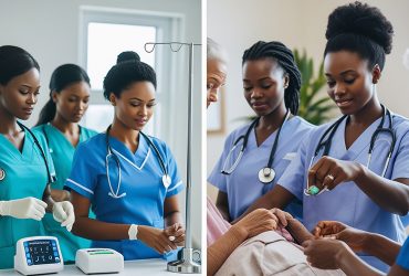 two different set of medical student training on patient care. CNA course vs caregiver training in Kenya