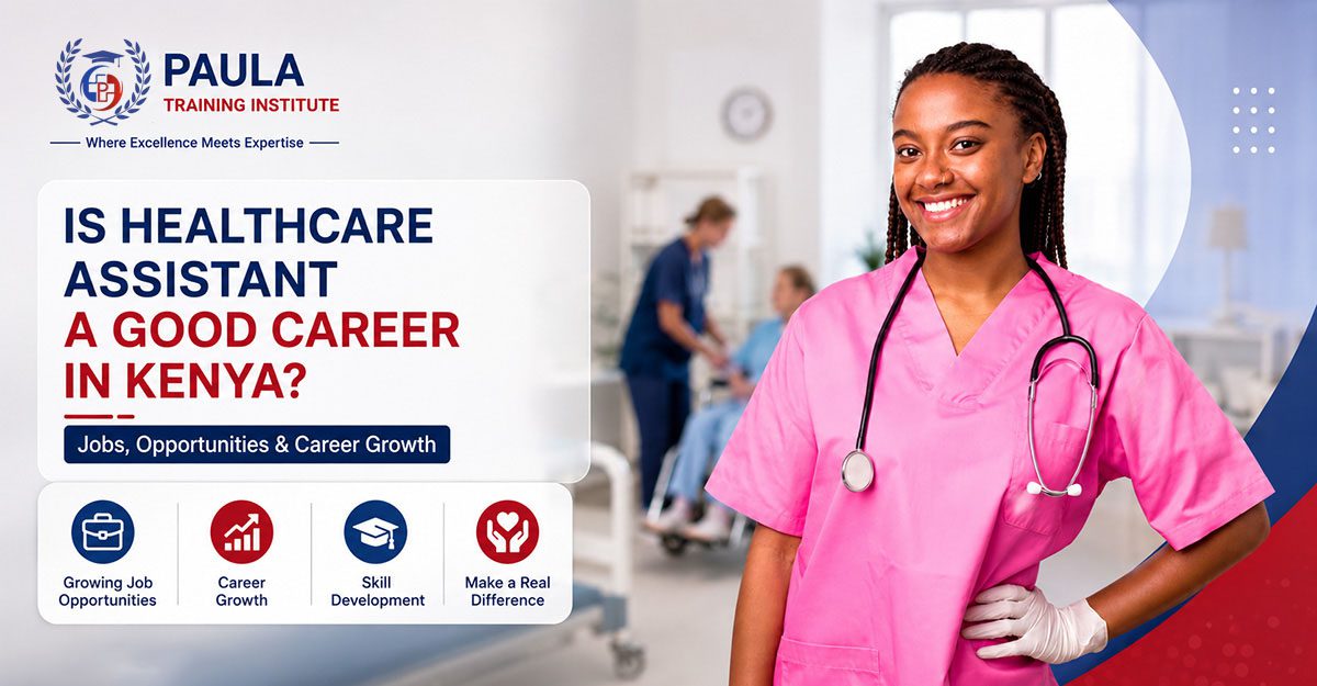 a-confident-healthcare-assistant-smiling-in-hospital. Is Healthcare Assistant a Good Career in Kenya