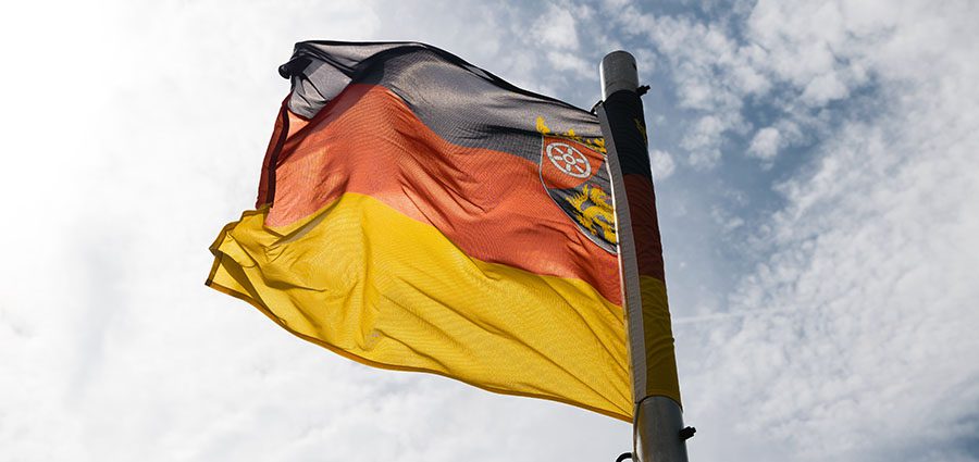 german flag on a cloudy day. German Classes in Nairobi.