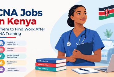 CNA Jobs in Kenya CNA jobs in kenya. A professional certified nursing assistant wearing blue scrubs and a stethoscope.